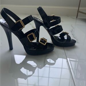 Michael Kors Black and Gold High Heel Sandals